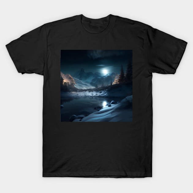 Enchanted Winter Night T-Shirt by D3monic